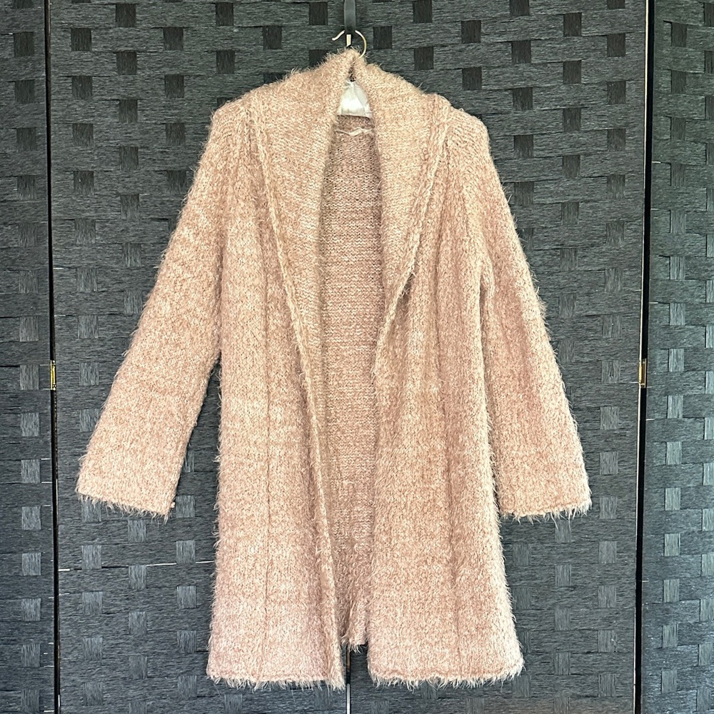 Soft Surroundings Cozy Pink Fuzzy Open Cardigan - Size PSX